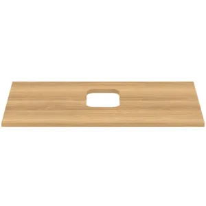 Waschtischplatte i.life B mittiger Ausschnitt für eine Schale 802x507x18mm Weiß matt