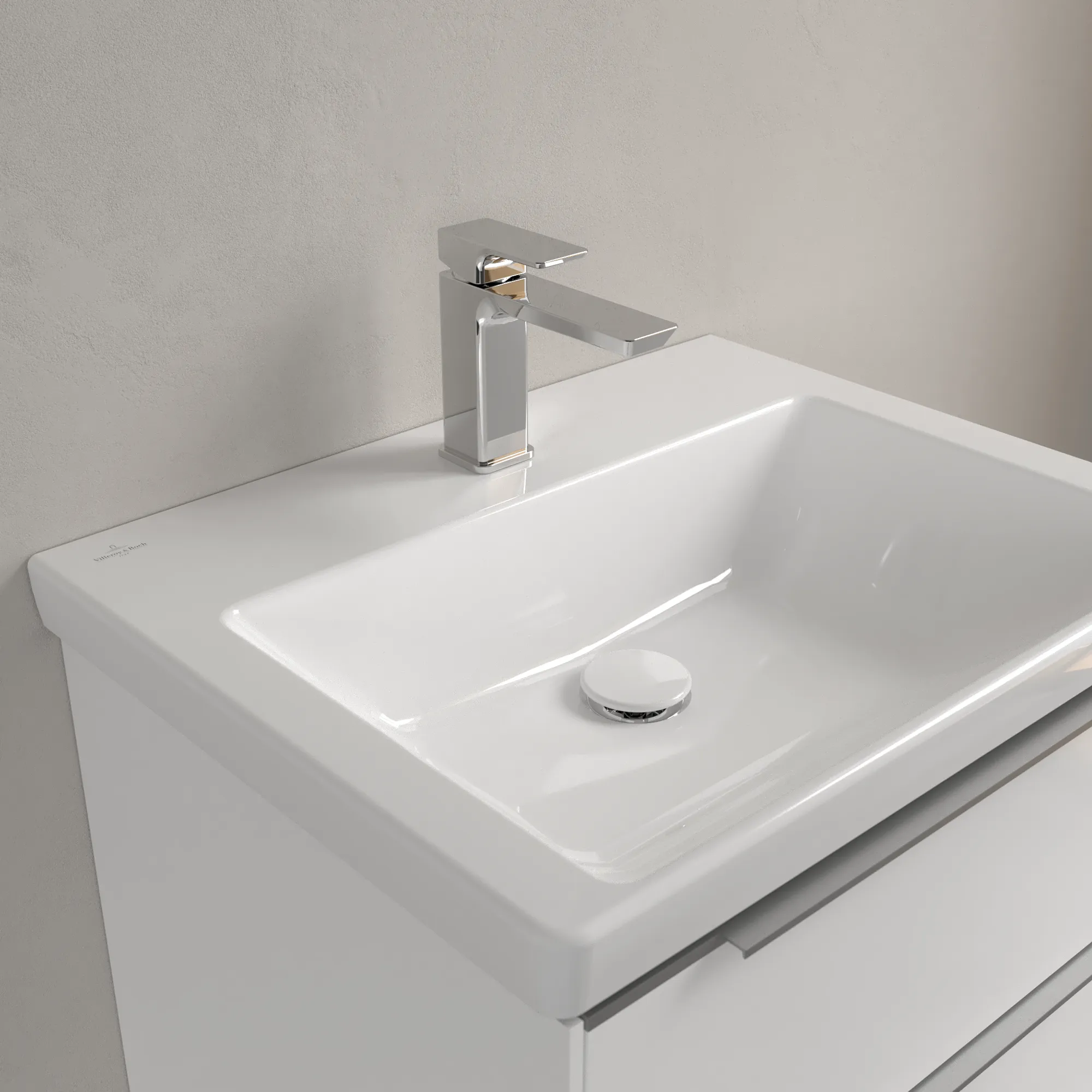 Villeroy & Boch Wandwaschtisch aus TitanCeram „Subway 3.0“ 600 × 470 × 165 mm, ohne Hahnlochbohrung, Hahnlochposition mittig in Weiß Alpin Villeroy & Boch Wandwaschtisch aus TitanCeram „Subway 3.0“ 600 × 470 × 165 mm, ohne Hahnlochbohrung, Hahnlochposition mittig in Weiß Alpin
