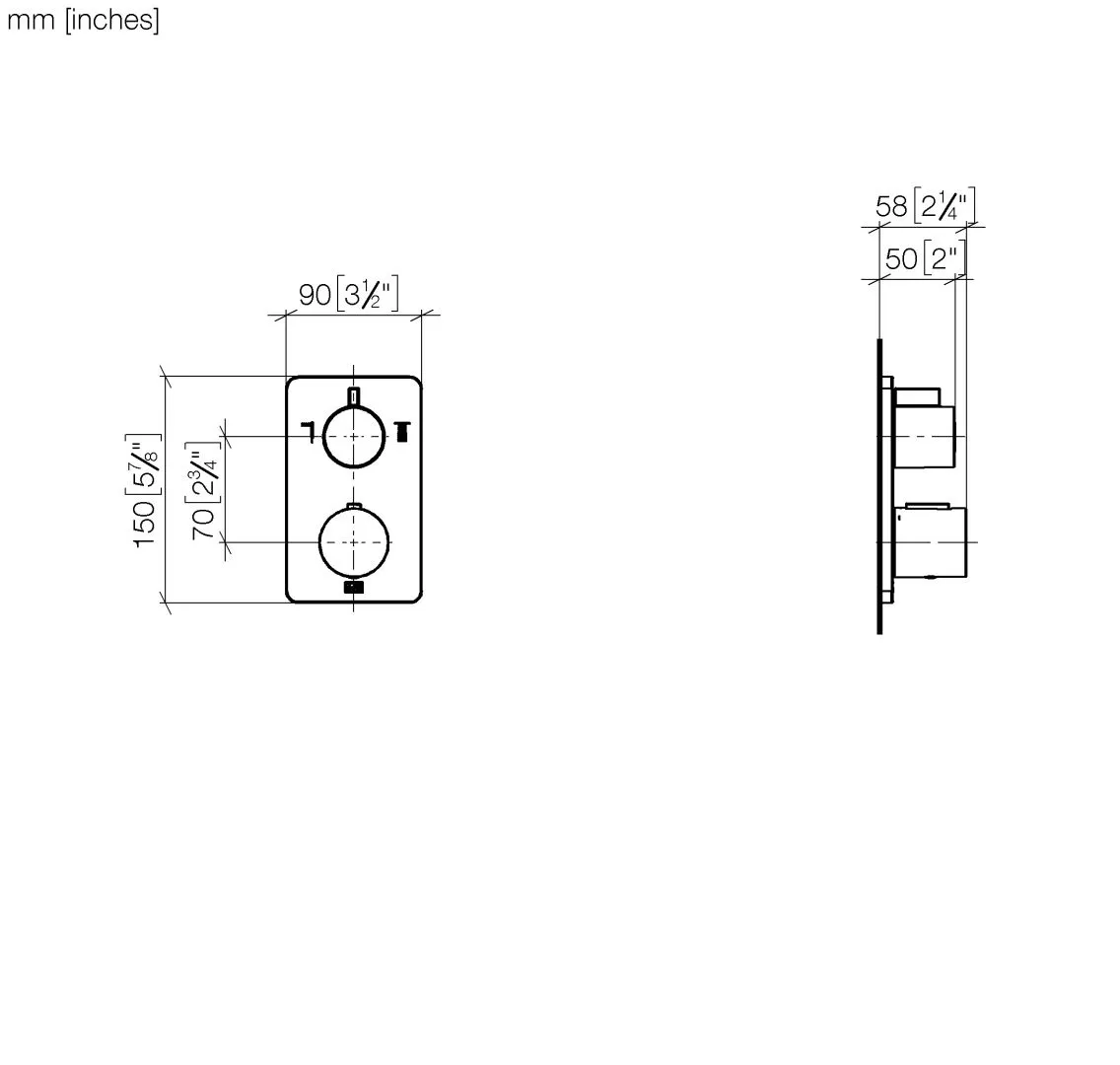 UP-Thermostat mit Zweiwege-Mengenregulierung LULU Chrom 36426710 UP-Thermostat mit Zweiwege-Mengenregulierung LULU Chrom 36426710