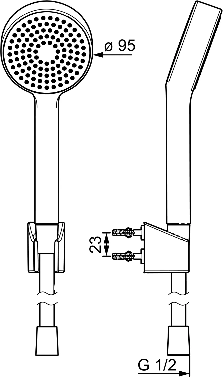 HansaBASICJET Handbrausegarnitur HansaBASICJET 4468 1-strahlig Chrom HansaBASICJET Handbrausegarnitur HansaBASICJET 4468 1-strahlig Chrom