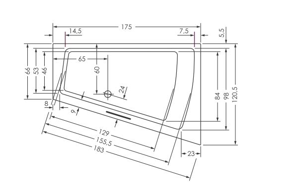 repaBAD Badewanne „Livorno Duo“ trapez 175 cm, links in Weiß