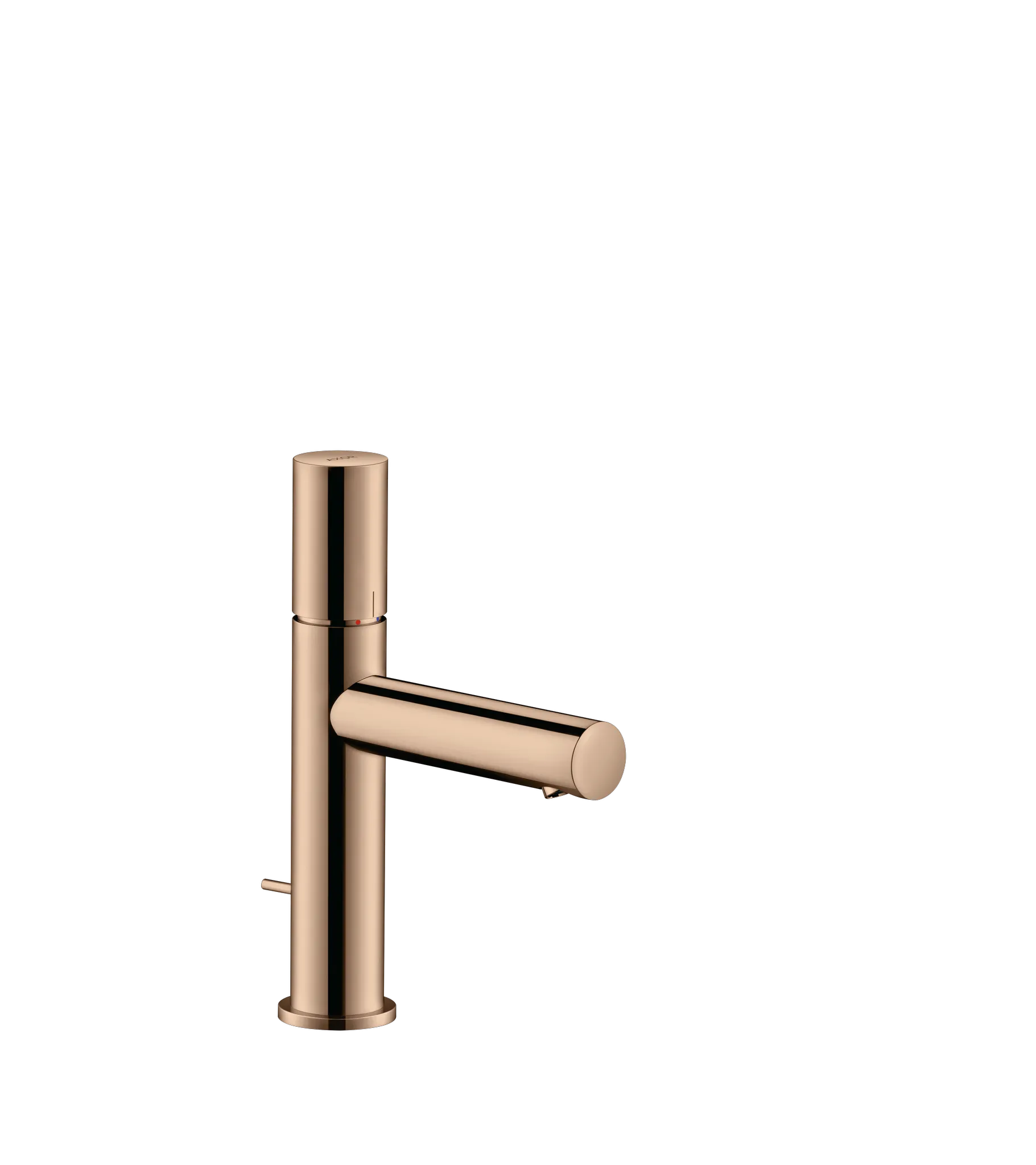 Hansgrohe AXOR Uno Einhebel-Waschtischmischer 110 mit Zerogriff und Zugstangen-Ablaufgarnitur, Polished Red Gold