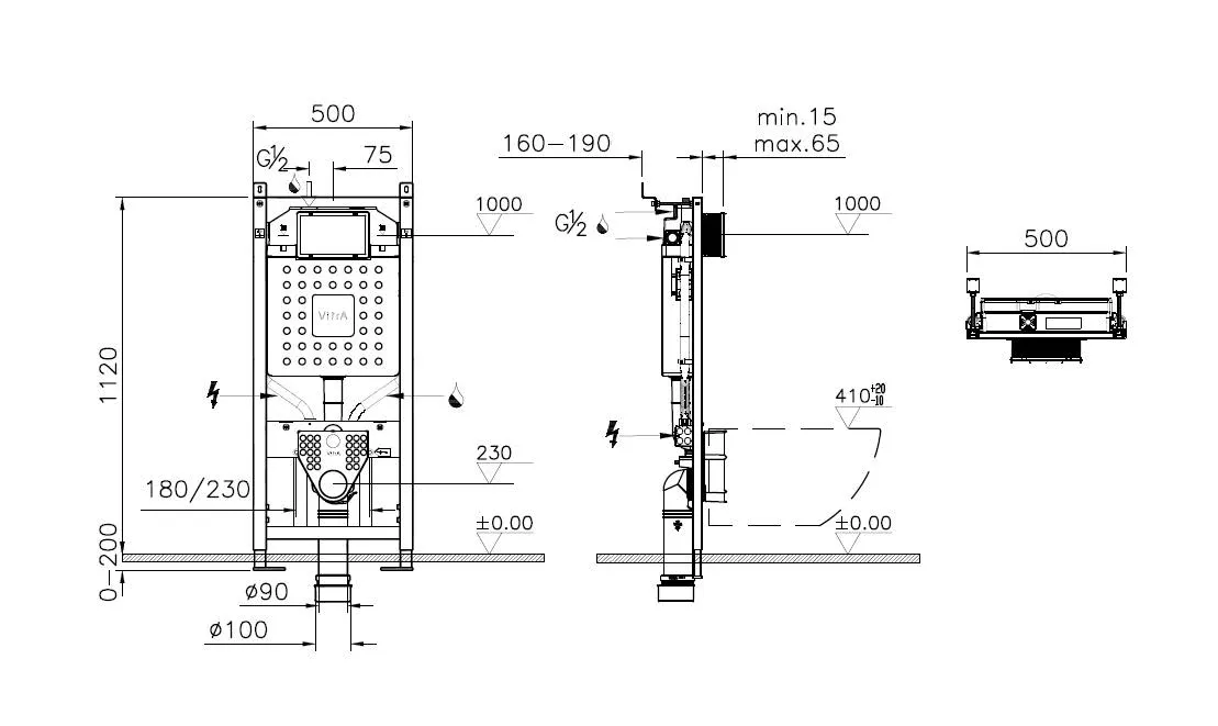VitrA V-Fix Unterputzspülkasten-Modul, Rahmenhöhe 112 cm, Blau VitrA V-Fix Unterputzspülkasten-Modul, Rahmenhöhe 112 cm, Blau