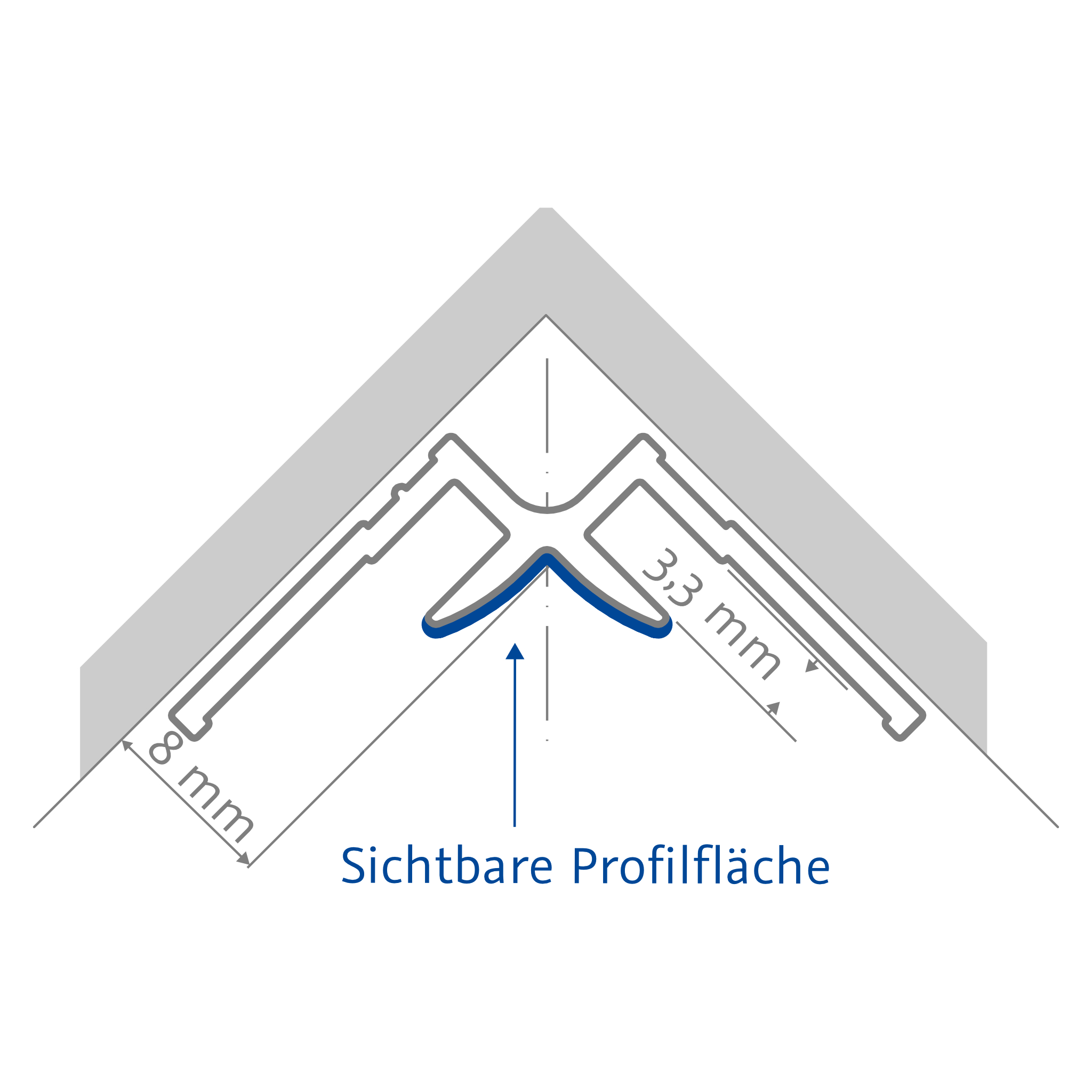 HSK Eckprofil innen für „RenoDeco“ für RenoDeco Wandverkleidungssystem in Alu Silber-matt (2,55 Meter)