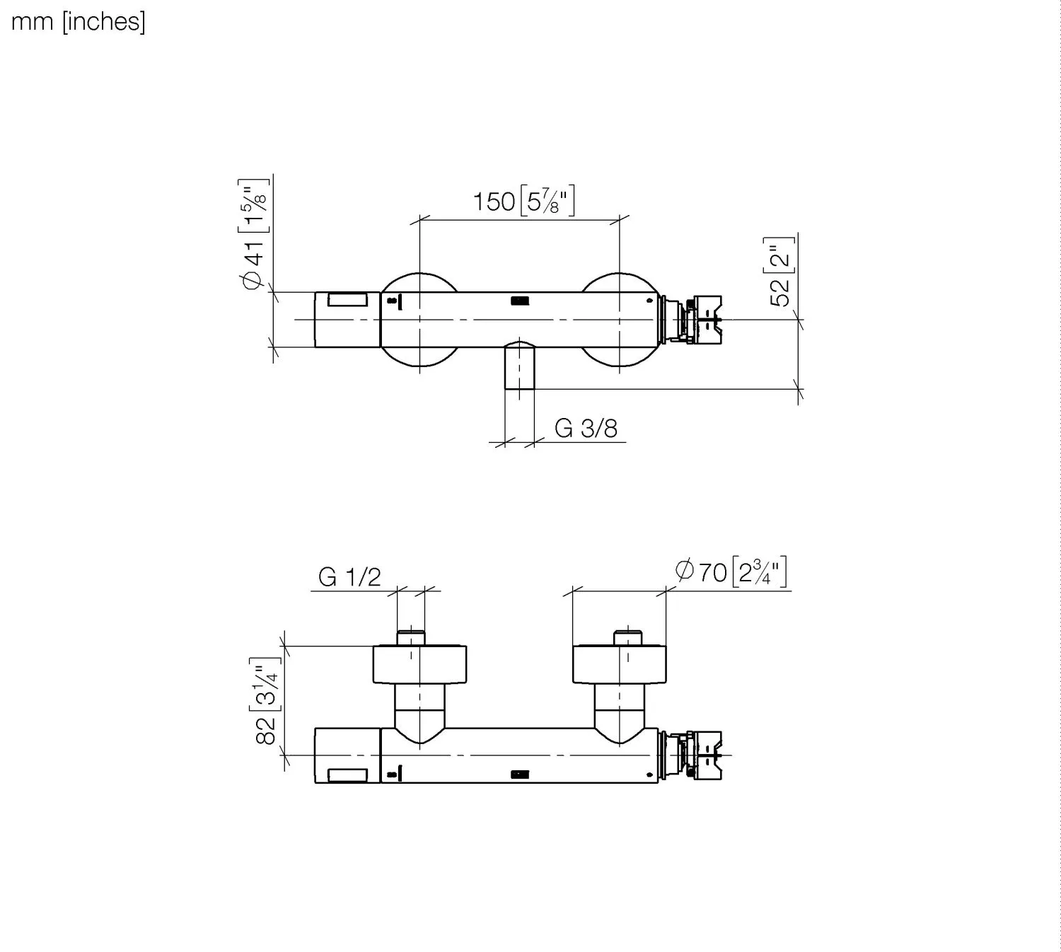 Dornbracht Brause-Thermostat für Wandmontage, SERIENNEUTRAL Chrom, mit FlowReduce-Funktion, Schubrosetten Ø 70 mm, Brauseabgang 3/8", Anschluss 1/2", Stichmaß 150 mm ±13 mm Dornbracht Brause-Thermostat für Wandmontage, SERIENNEUTRAL Chrom, mit FlowReduce-Funktion, Schubrosetten Ø 70 mm, Brauseabgang 3/8", Anschluss 1/2", Stichmaß 150 mm ±13 mm