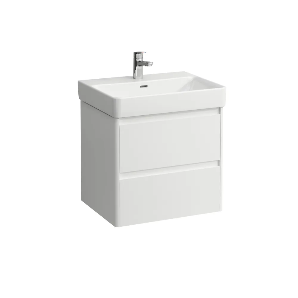 Waschtischunterbau BASE 2.0 für PRO S 446x572x515 2 Schubladen mit Griffmulde für Waschtisch H810963 weiß matt