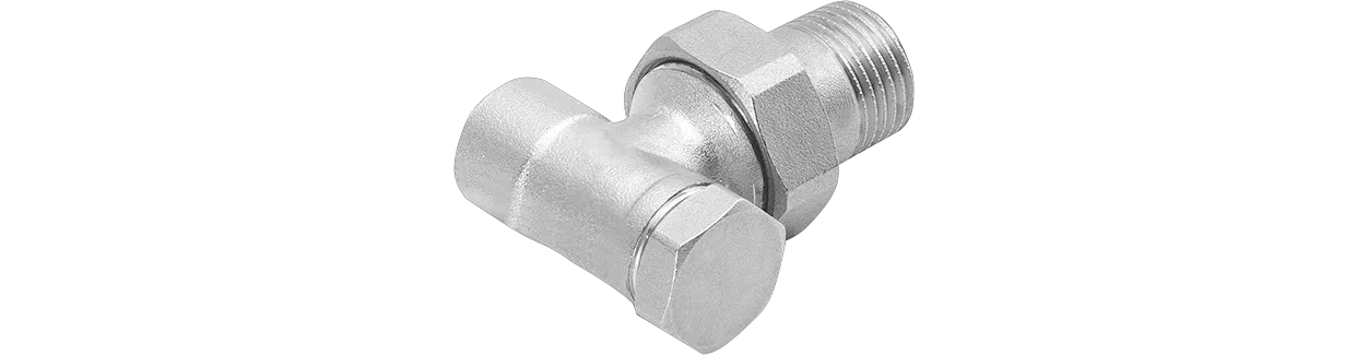 ASW HG-TEC Radiatorverschraubung Eckform ½" x 15 mm Messing