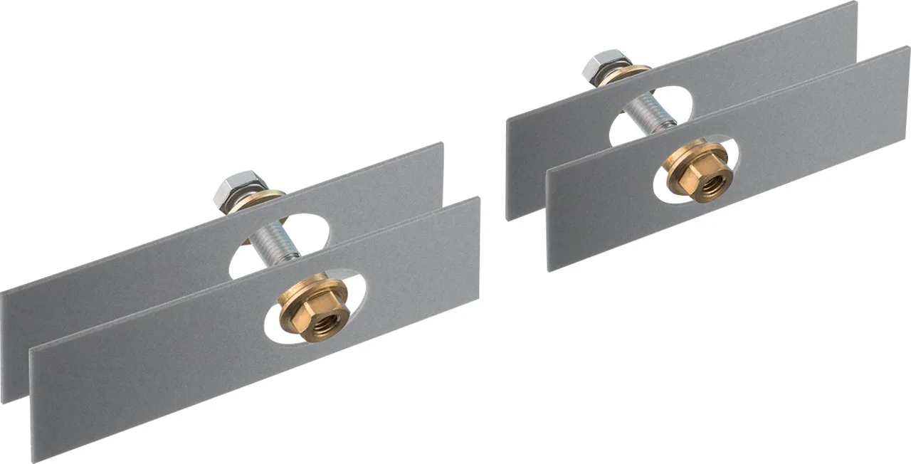 Hansgrohe AXOR Universal Softsquare Befestigungssatz für zweiseitige Glasmontage, Glasdicke 6–12 mm, Bohrloch-Durchmesser 6 mm