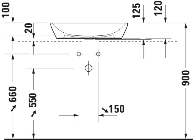 Aufsatzwaschtisch „D-Neo“, ohne Überlauf Aufsatzwaschtisch „D-Neo“, ohne Überlauf