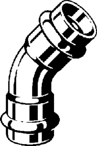 „Prestabo“ 45°-Bogen unlegiert, verzinkt 22 mm VdS-Zulassung „Prestabo“ 45°-Bogen unlegiert, verzinkt 22 mm VdS-Zulassung