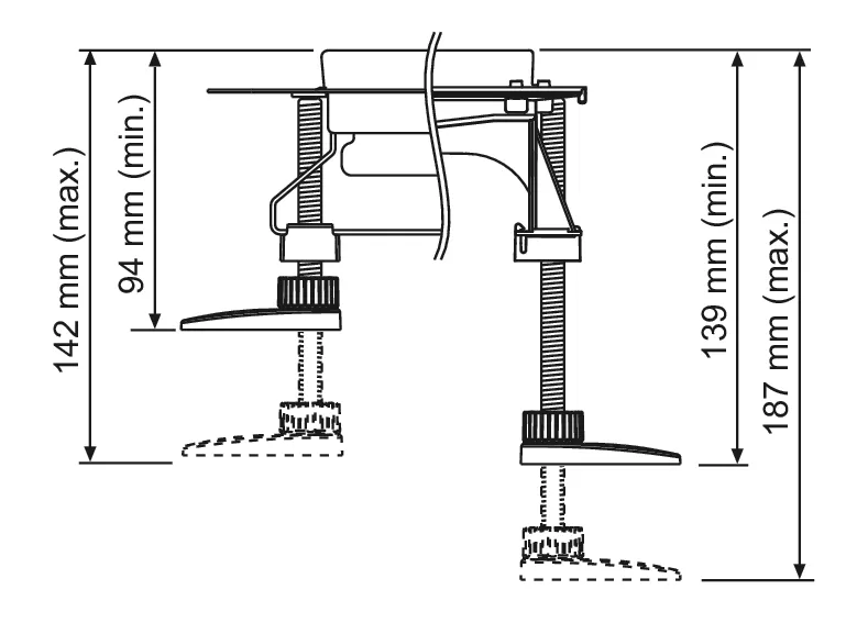 Montagefüße TECEdrainline 92 - 139 mm