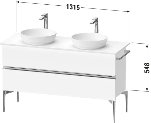 Duravit Waschtischunterschrank „Sivida“ 131,5 × 54,8 × 47,5 cm Duravit Waschtischunterschrank „Sivida“ 131,5 × 54,8 × 47,5 cm
