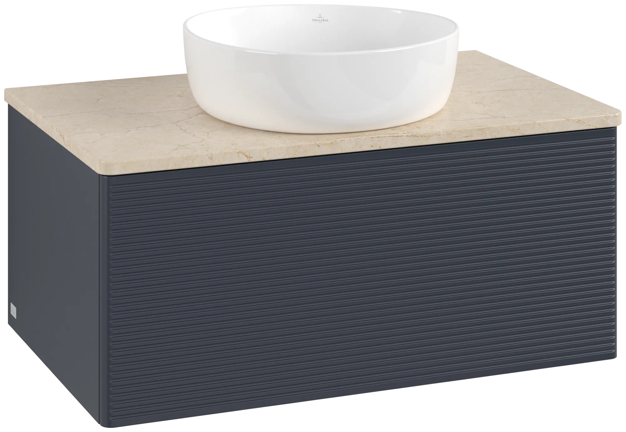 Villeroy & Boch Antao Waschbeckenunterschrank L30_1, 800x360x500 mm, Midnight Blue Matt Lacquer / Botticino