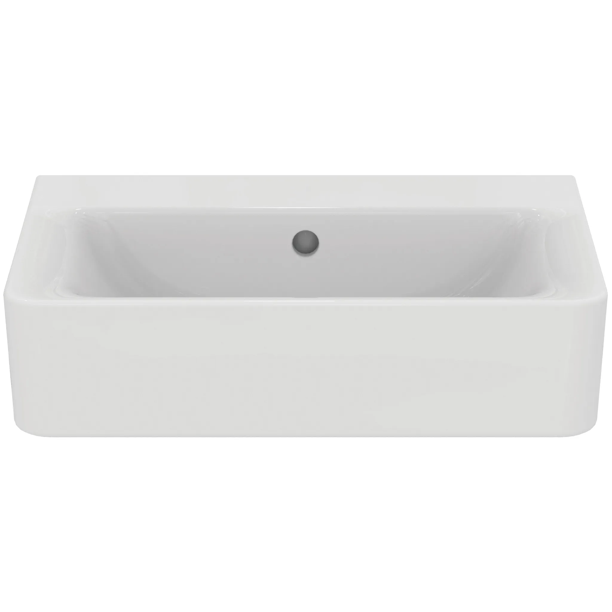 Ideal Standard Waschtisch Connect Cube, kompakt, ohne Hahnloch, mit Überlauf, 550x375x175mm, Weiß