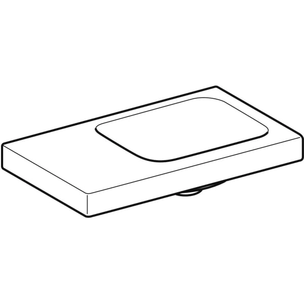 Wandwaschtisch mit Ablagefläche „iCon Light“, rechteckig, Ablagefläche links, mittig 53 × 31 cm mit KeraTect® Wandwaschtisch mit Ablagefläche „iCon Light“, rechteckig, Ablagefläche links, mittig 53 × 31 cm mit KeraTect®
