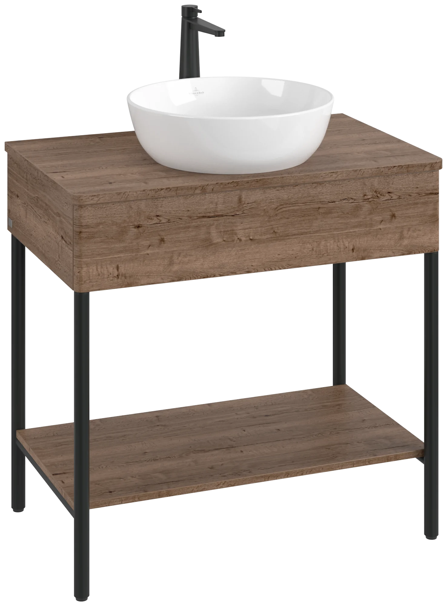 Villeroy & Boch Waschbeckenunterschrank Artis K63051, Eckig Tobacco Oak, 800x782x500mm, mit Metallgestell und Push-to-open Funktion Villeroy & Boch Waschbeckenunterschrank Artis K63051, Eckig Tobacco Oak, 800x782x500mm, mit Metallgestell und Push-to-open Funktion