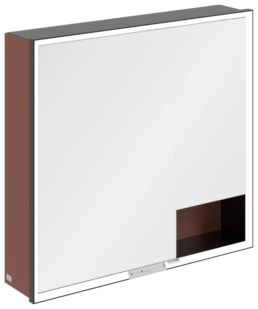 Villeroy & Boch Aufputz-Spiegelschrank „My View+“ 800 × 750 × 168 mm in Wine Red