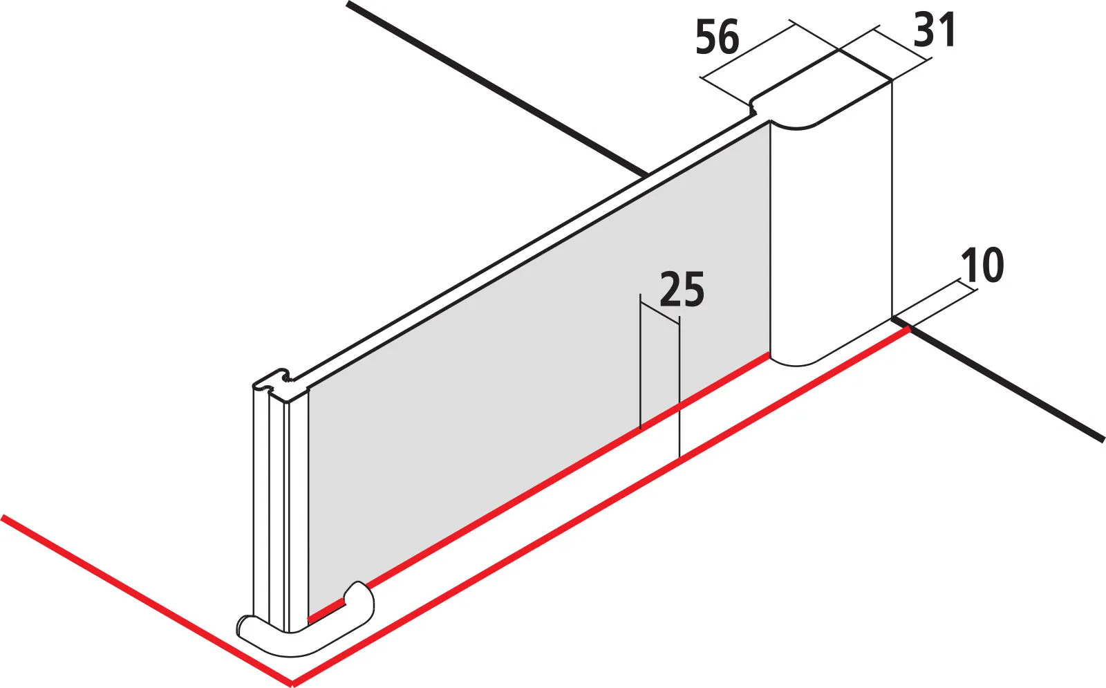 Kermi Seitenwand für Ecke „PASA XP“ Glas Klar, Profile Silber Mattglanz, BV: 720 - 750 mm GAK: 705 - 735 mm WE: 730 - 760 mm H: 1850 mm Kermi Seitenwand für Ecke „PASA XP“ Glas Klar, Profile Silber Mattglanz, BV: 720 - 750 mm GAK: 705 - 735 mm WE: 730 - 760 mm H: 1850 mm