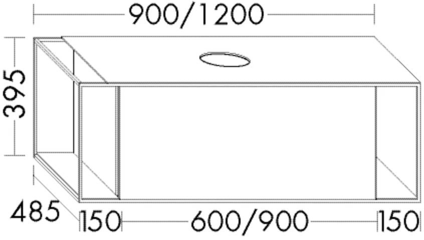 Waschtischunterschrank Junit von burgbad - Weiß, 900 mm breit, 395 mm hoch, 485 mm tief