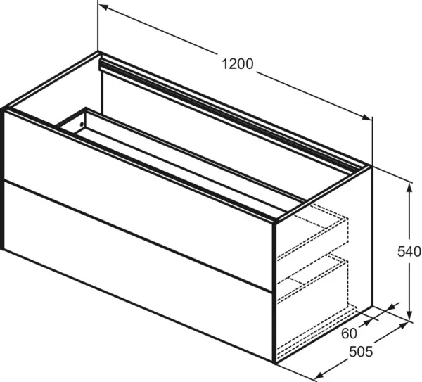 Ideal Standard Waschtischunterschrank „Conca“ 120 × 54 × 50,5 cm Walnuss dunkel Furnier Ideal Standard Waschtischunterschrank „Conca“ 120 × 54 × 50,5 cm Walnuss dunkel Furnier