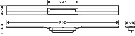 RainDrain Flex Duschrinne 900 mm kürzbar für Wandmontage chrom