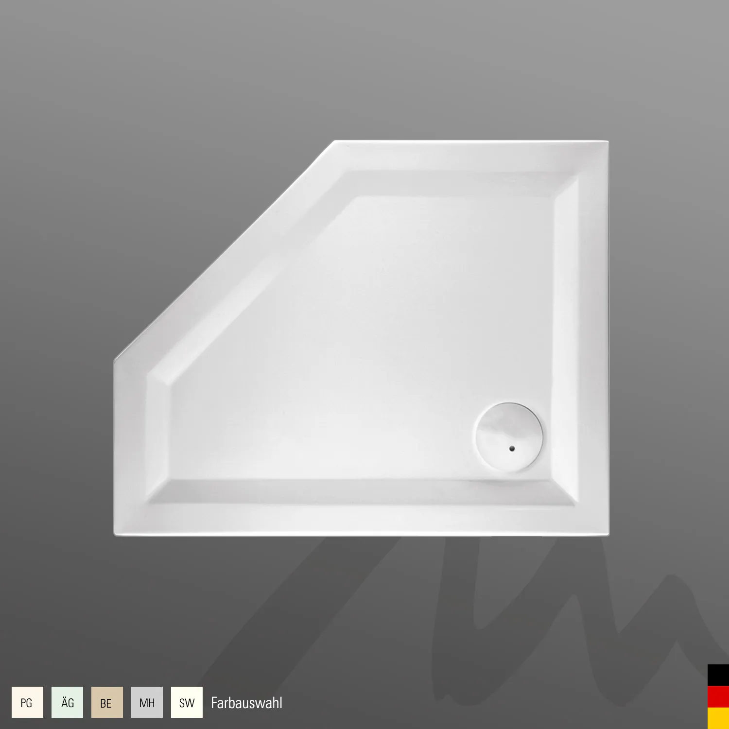 Mauersberger Acryl-Duschwanne circi 100/80 SF links, 1000x800x55, Farbgruppe: 2 Mauersberger Acryl-Duschwanne circi 100/80 SF links, 1000x800x55, Farbgruppe: 2