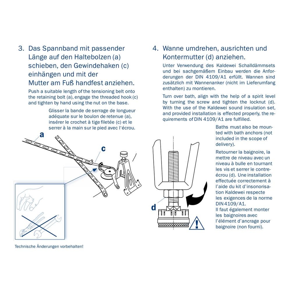 Set Badewanne Silenio 180 × 80 cm mit Fußgestell und Viega-Ablauf