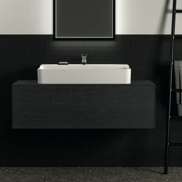 Ideal Standard Waschtischunterschrank „Conca“ 120,2 × 37 × 50,5 cm Eiche geflammt Furnier Ideal Standard Waschtischunterschrank „Conca“ 120,2 × 37 × 50,5 cm Eiche geflammt Furnier
