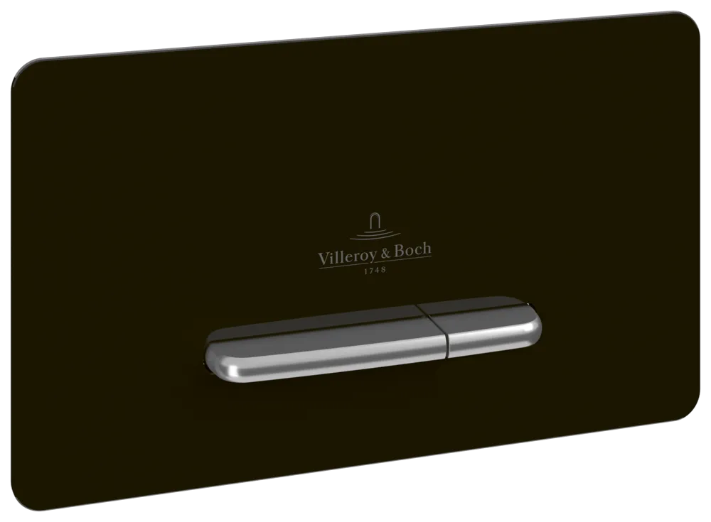Villeroy & Boch Betätigungsplatte „Supreo“ 153 × 117 × 260 mm in Glass Glossy Black, Tastenfarbe #Tastenfarbe#