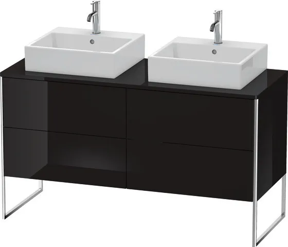 Duravit Waschtischunterschrank bodenstehend „XSquare“ 140 × 77,8 × 54,8 cm Becken: links und rechts / Front- & Korpusfarbe: Schwarz Hochglanz / Größe: 140 × 54,8 × 77,8 cm / Oberfläche: Lack / Profile: Chrom / Schubladen: 4 Duravit Waschtischunterschrank bodenstehend „XSquare“ 140 × 77,8 × 54,8 cm Becken: links und rechts / Front- & Korpusfarbe: Schwarz Hochglanz / Größe: 140 × 54,8 × 77,8 cm / Oberfläche: Lack / Profile: Chrom / Schubladen: 4