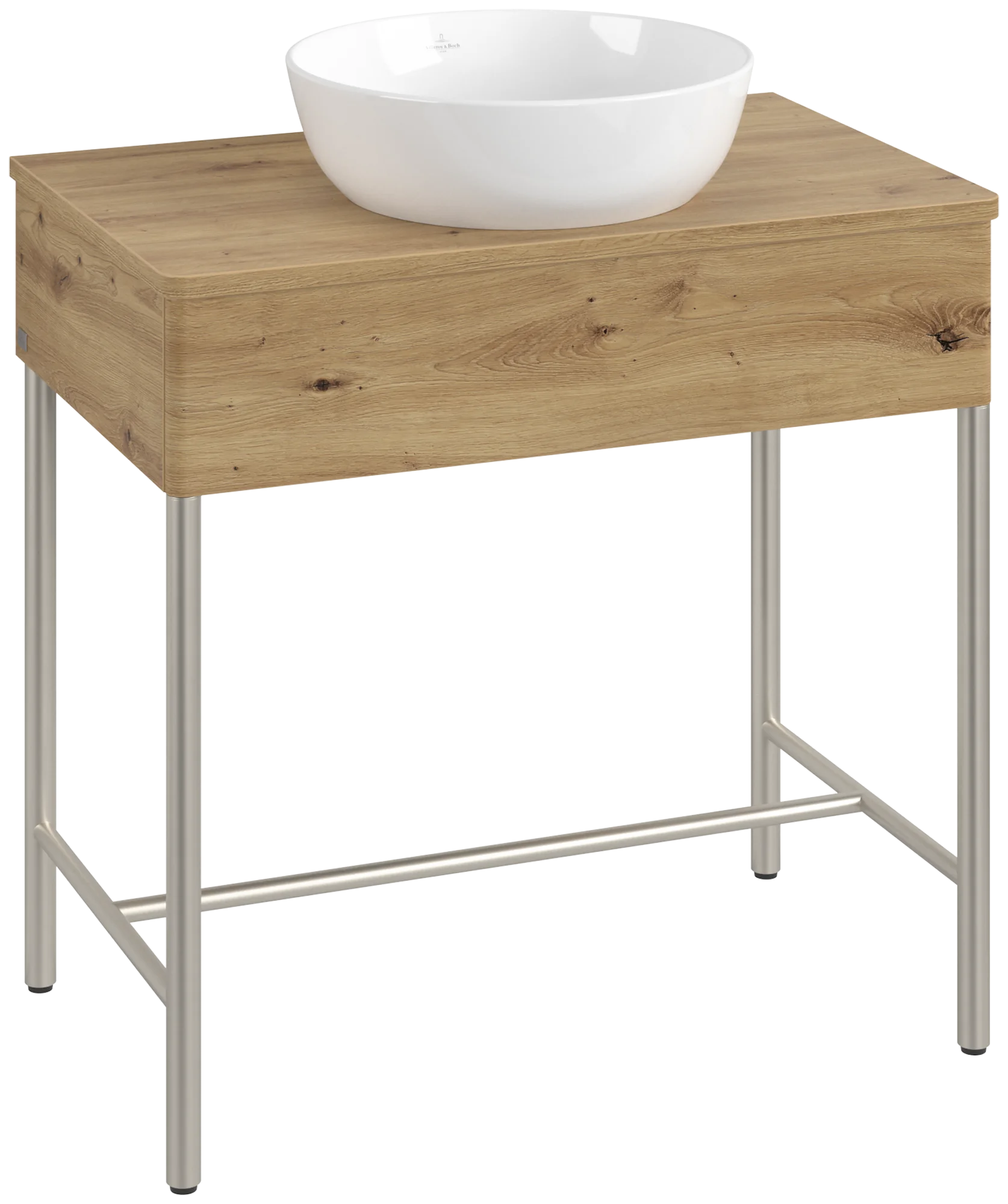 Villeroy & Boch Waschbeckenunterschrank Artis L60010, Eckig Oak Natural Touch, 800x782x500mm, mit Beleuchtung und Push-to-open Funktion