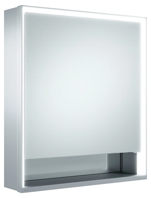 KEUCO ROYAL LUMOS Spiegelschrank Wandvorbau 1-türig kurze Tür silber-eloxiert