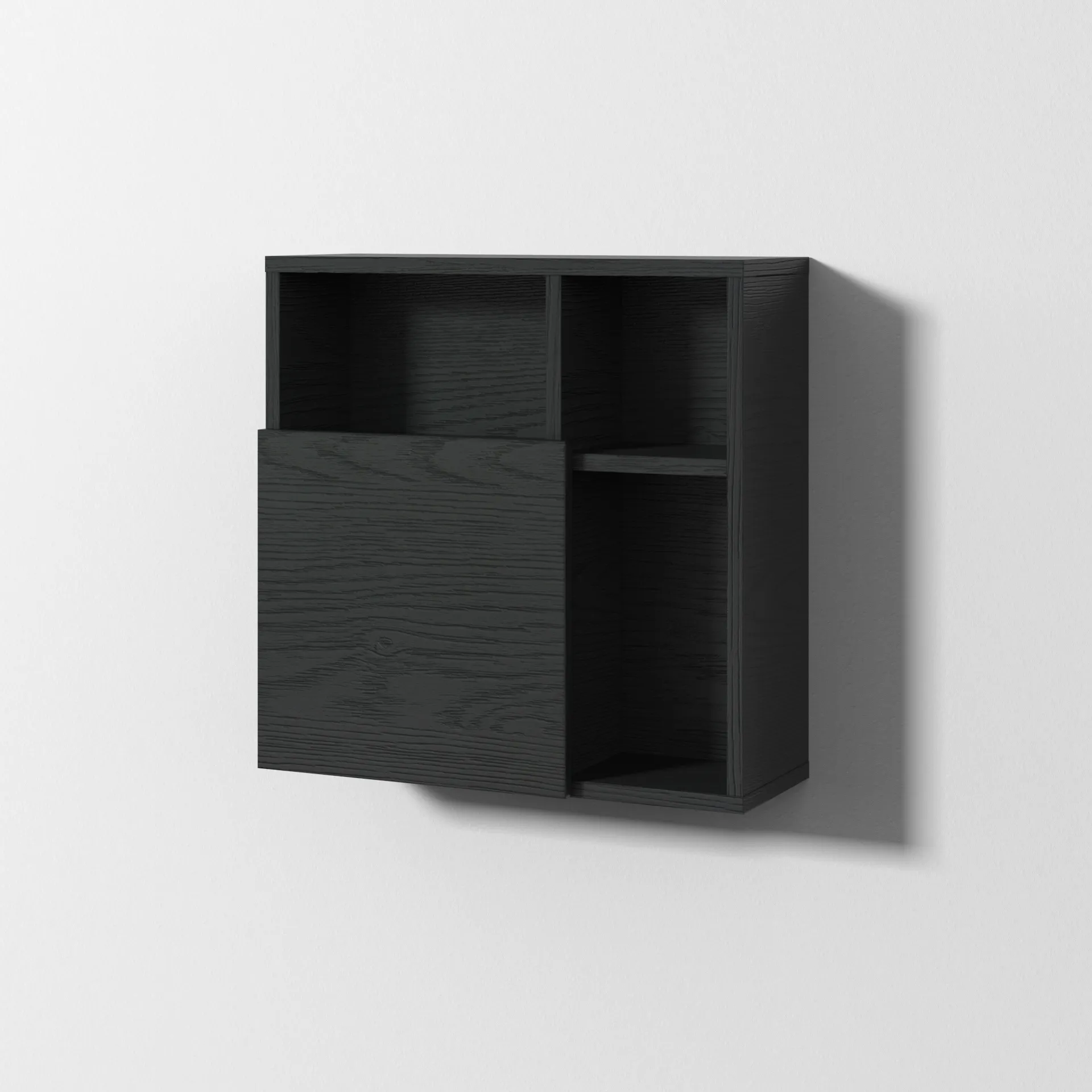 Sanipa Würfelschrank „3way“ 510 × 510 × 197 mm in Black Oak, links