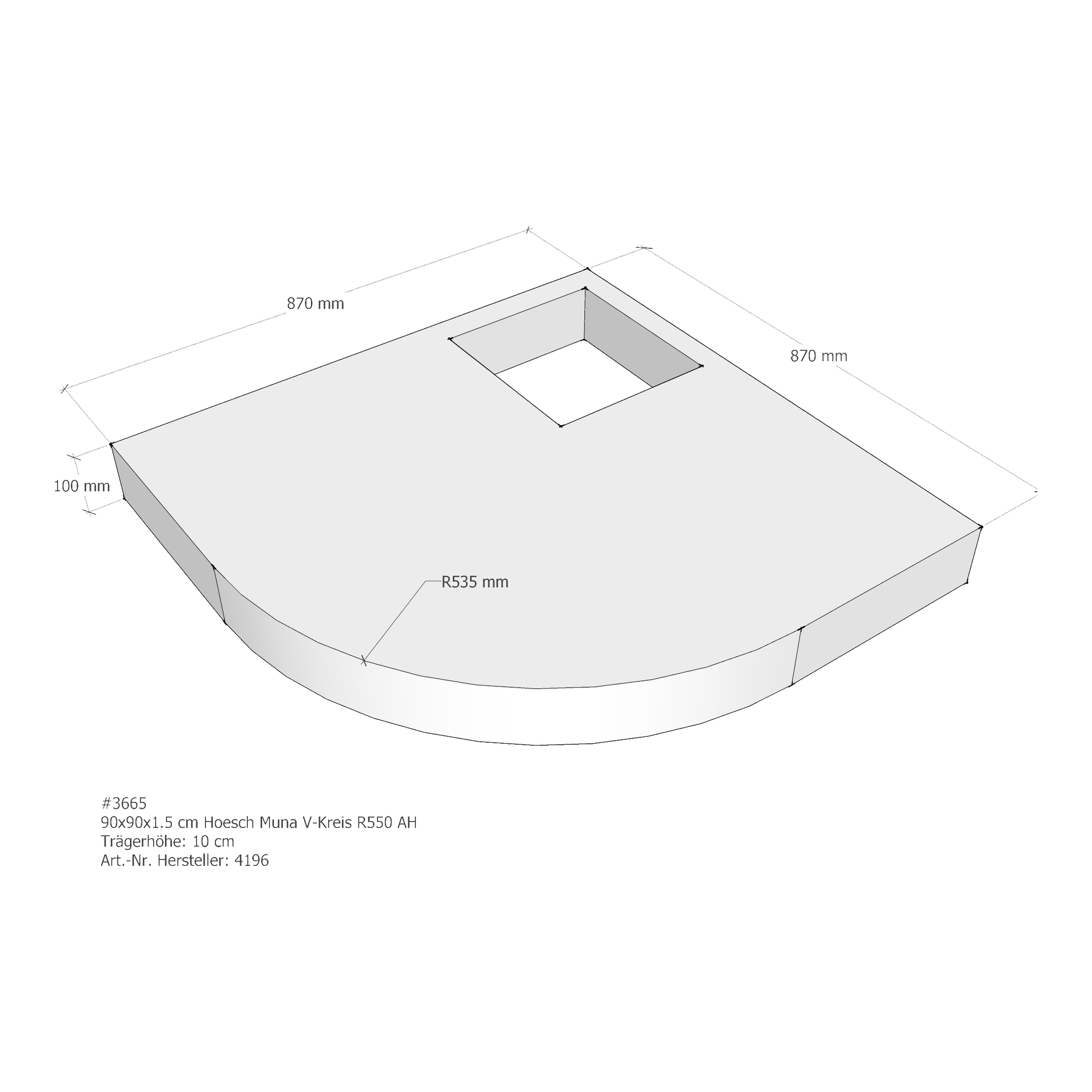 Duschwannenträger für Hoesch Muna 90 × 90 × 1,5 cm Breite: 90 cm / Länge: 90 cm Duschwannenträger für Hoesch Muna 90 × 90 × 1,5 cm Breite: 90 cm / Länge: 90 cm