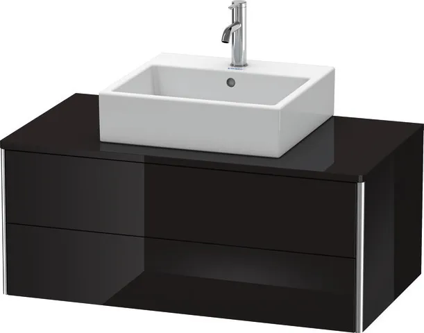 Duravit Waschtischunterschrank wandhängend „XSquare“ 100 × 40 × 54,8 cm Becken: mittig / Front- & Korpusfarbe: Schwarz Hochglanz / Größe: 100 × 54,8 × 40 cm / Oberfläche: Lack / Profile: Chrom / Schubladen: 2 Duravit Waschtischunterschrank wandhängend „XSquare“ 100 × 40 × 54,8 cm Becken: mittig / Front- & Korpusfarbe: Schwarz Hochglanz / Größe: 100 × 54,8 × 40 cm / Oberfläche: Lack / Profile: Chrom / Schubladen: 2