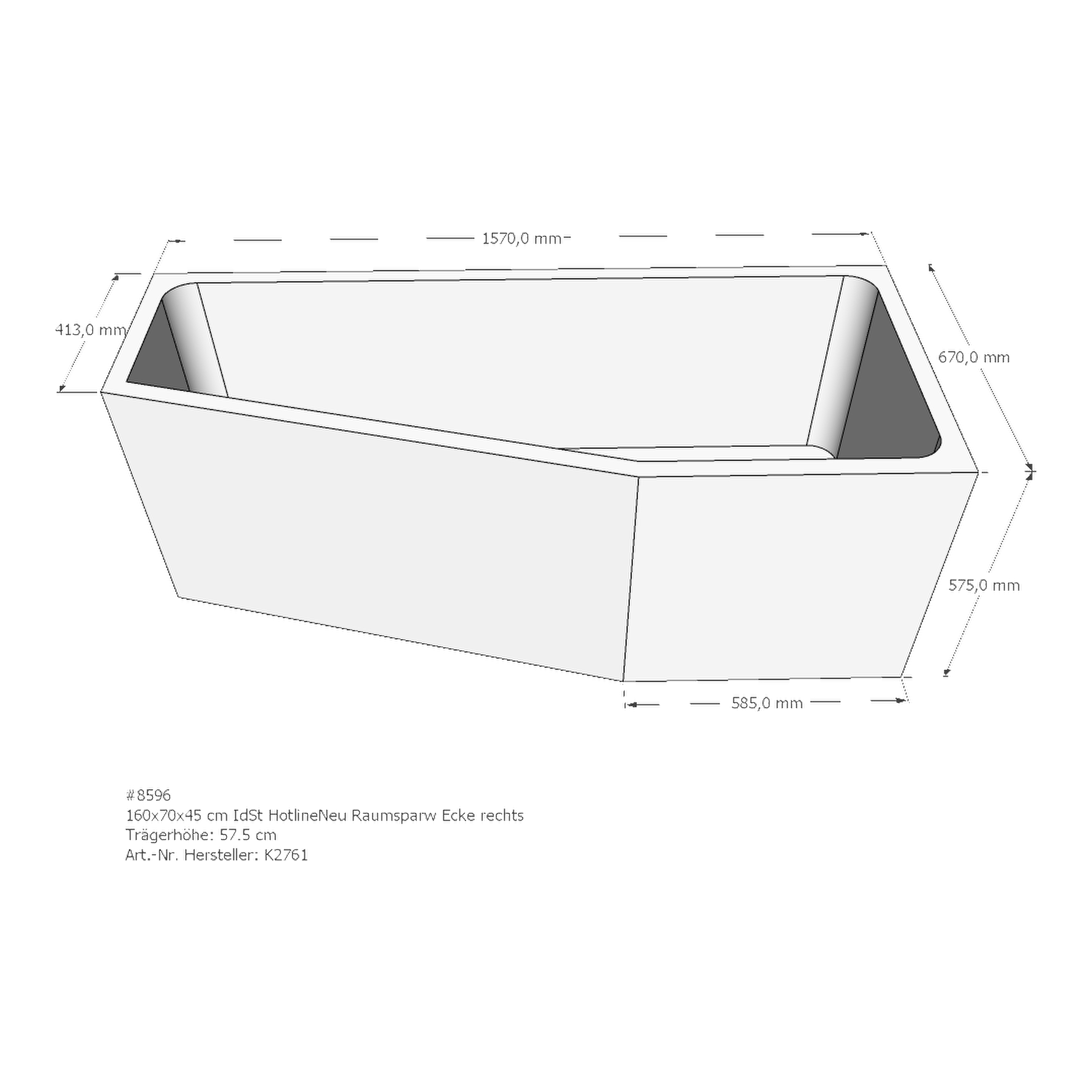 Badewannenträger für Ideal Standard HotlineNeu 160 × 70 × 40 cm