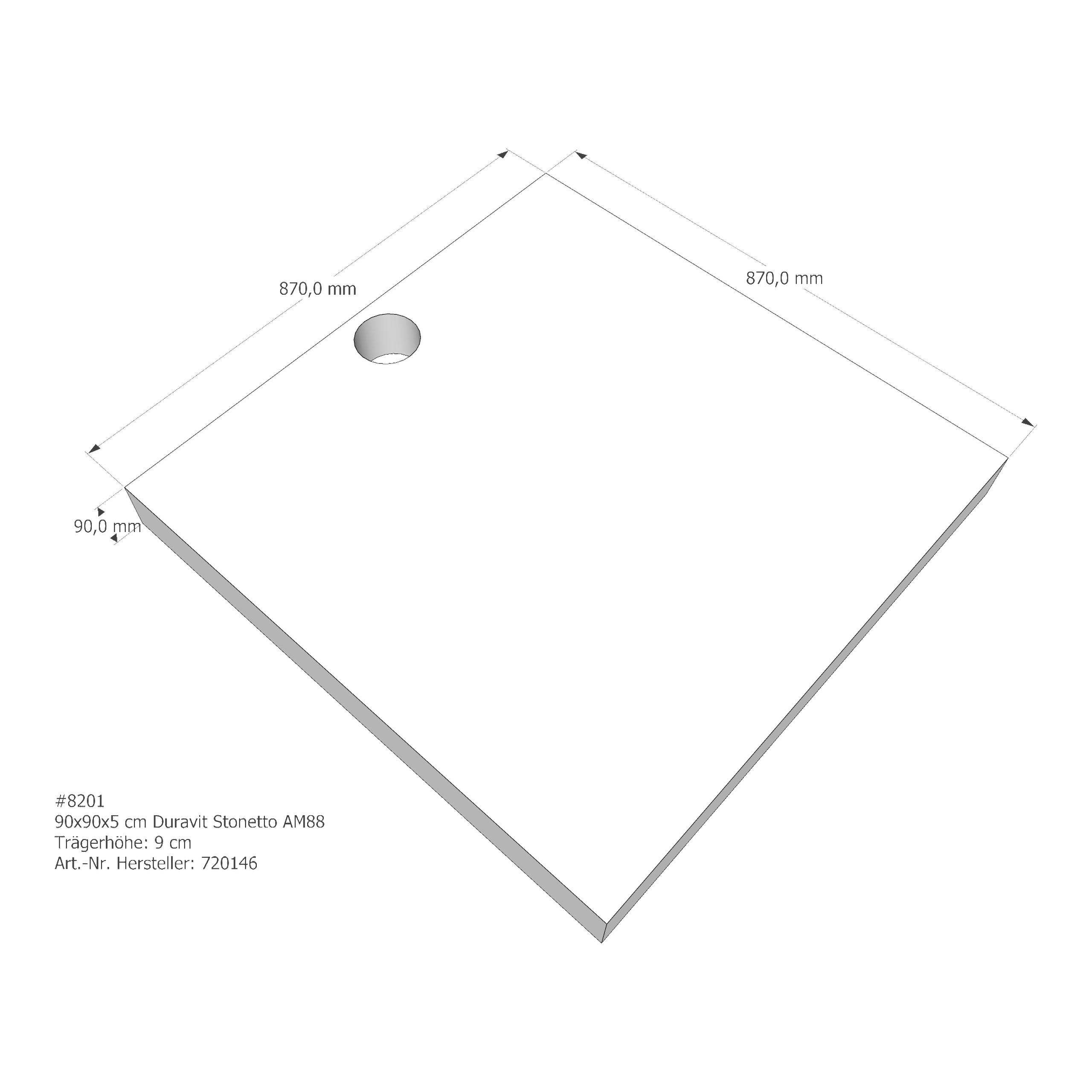 Duschwannenträger für Duravit Stonetto 90 × 90 × 5 cm Breite: 90 cm / Länge: 90 cm Duschwannenträger für Duravit Stonetto 90 × 90 × 5 cm Breite: 90 cm / Länge: 90 cm