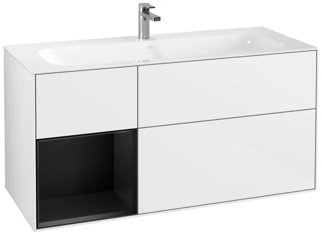 Villeroy & Boch Waschtischunterschrank „Finion“ für Schrankwaschtisch 1196 × 591 × 498 mm Glossy White Lacquer, für Becken mittig Villeroy & Boch Waschtischunterschrank „Finion“ für Schrankwaschtisch 1196 × 591 × 498 mm Glossy White Lacquer, für Becken mittig