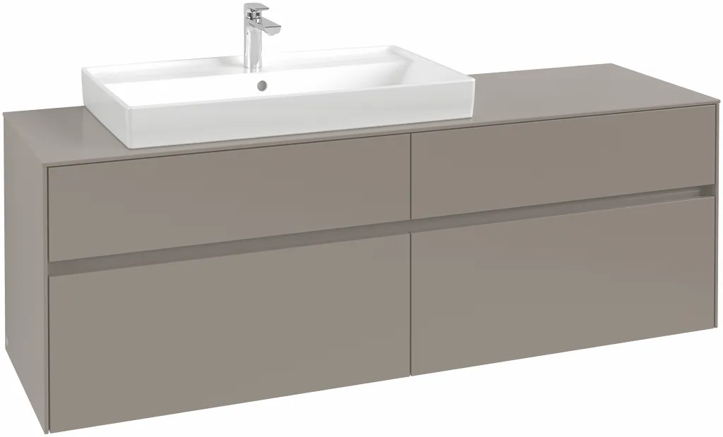 Villeroy & Boch Waschtischunterschrank „Collaro“ 1600 × 548 × 500 mm Marine Blue, mit Beleuchtung, für Becken links