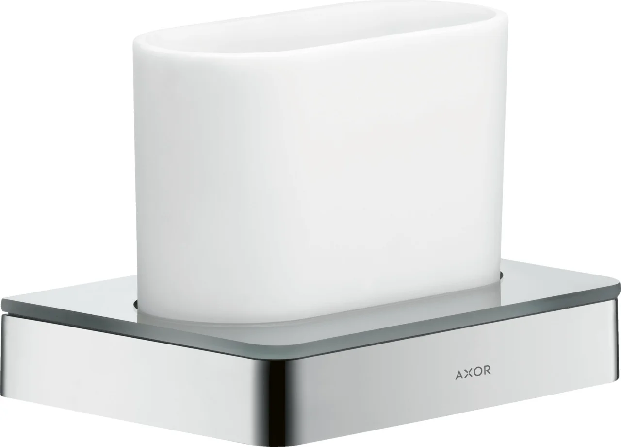 Hansgrohe Axor Universal Softsquare Zahnputzbecher Chrom, Wandmontage, Bohrabstand 108 mm, Durchmesser Bohrloch 6 mm