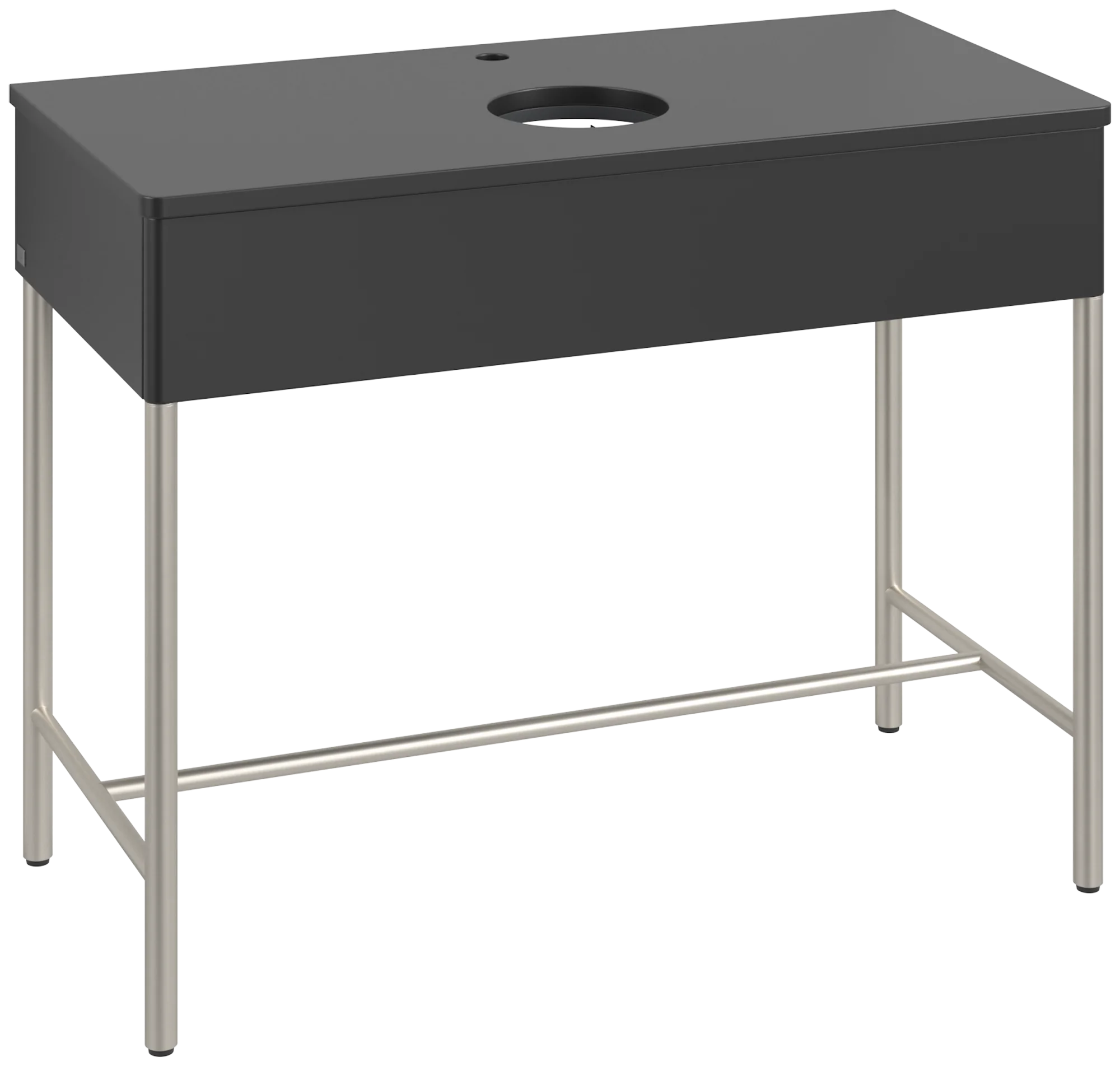 Villeroy & Boch Waschbeckenunterschrank Artis L61050, 1000x782x500mm, Black Matt Lacquer, mit Metallgestell, Beleuchtung, Push-to-open Funktion
