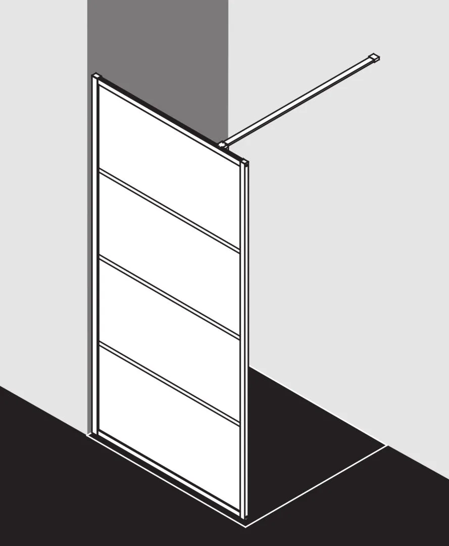 Kermi Duschdesign Walk-In-Duschkabine „WALK-IN XD“ Glas Klar, Profile Schwarz Soft (RAL 9005), BV: 890 - 910 mm WE: 890 - 910 mm H: 2000 mm