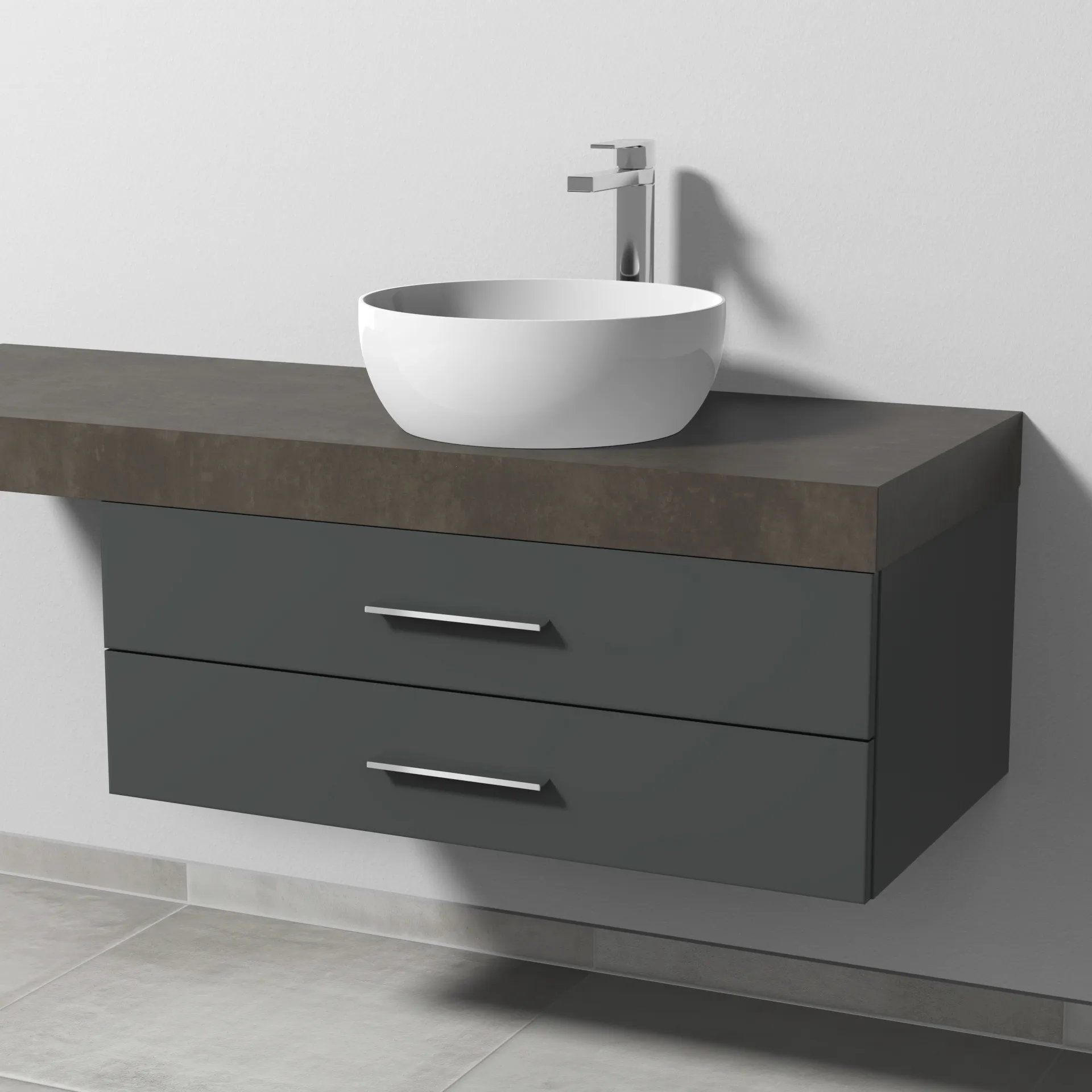 Sanipa Waschtischunterschrank „2morrow“ 900 × 340 × 520 mm in Anthrazit (matt)