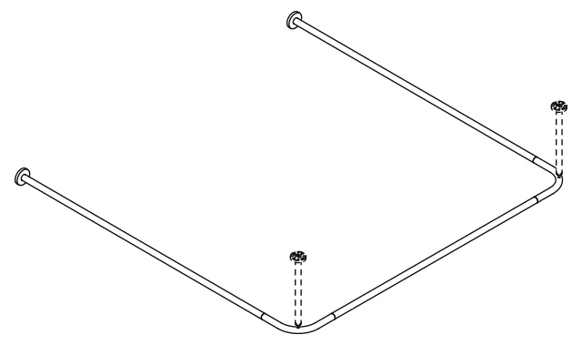 VH-Stange,d:25,A1/A3=1487, A2=1465, 46 Ringe, chrom