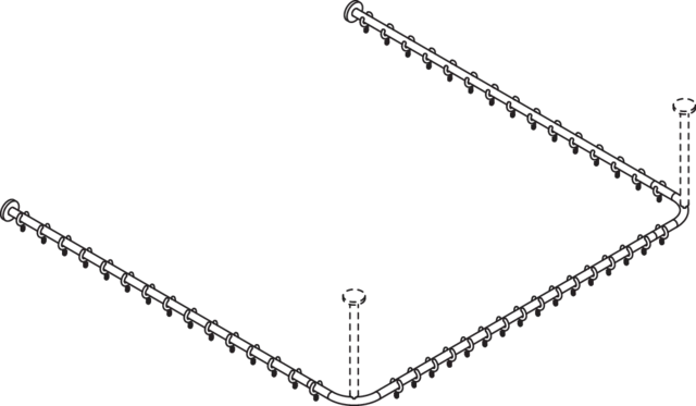 HEWI Duschvorhangstange „System 900“ 150 × 154,5 cm