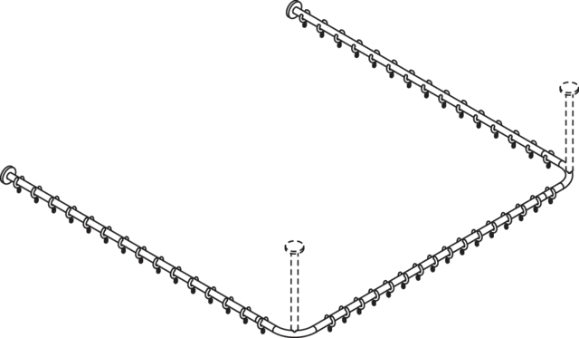 HEWI Duschvorhangstange „System 900“ 150 × 154,5 cm HEWI Duschvorhangstange „System 900“ 150 × 154,5 cm