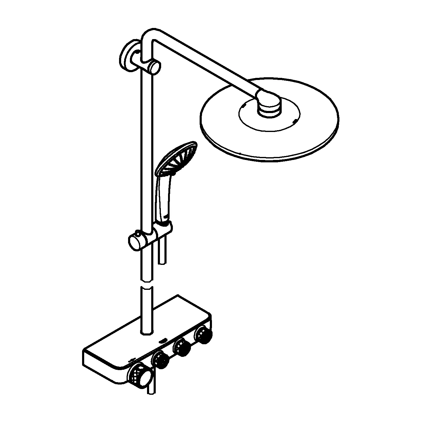 Grohe Euphoria SmartControl Duschsystem 310 Duo 22120, Thermostatbatterie, 450 mm Brausearm, phantom black Grohe Euphoria SmartControl Duschsystem 310 Duo 22120, Thermostatbatterie, 450 mm Brausearm, phantom black