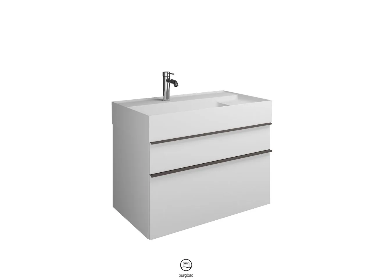 burgbad Yumo PG1 Mineralguss-Waschtisch inkl. WTU SFKN082, 470x815x610 burgbad Yumo PG1 Mineralguss-Waschtisch inkl. WTU SFKN082, 470x815x610