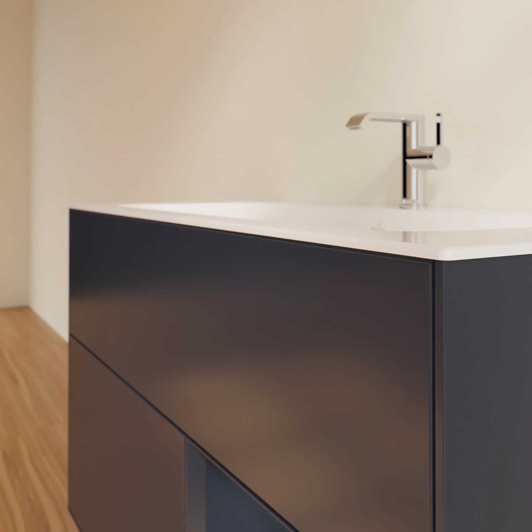 Villeroy & Boch Waschtischunterschrank „Finion“ für Schrankwaschtisch 996 × 591 × 498 mm Midnight Blue Matt Lacquer, für Becken mittig Villeroy & Boch Waschtischunterschrank „Finion“ für Schrankwaschtisch 996 × 591 × 498 mm Midnight Blue Matt Lacquer, für Becken mittig