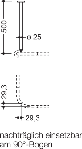 HEWI Deckenabhängung „System 900“ 7 × 7 cm